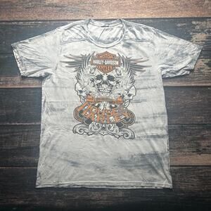 Y2K HARLEY DAVIDSON white biker graphic t-shirt